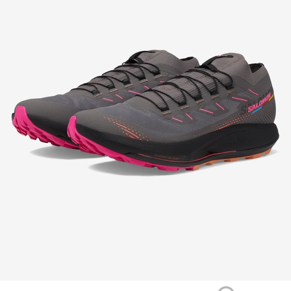 Salomon Gray and Pink Athletic Trail Shoes